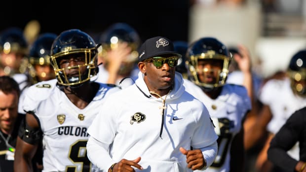 Colorado Buffaloes head coach Deion Sanders prior to the game against the Arizona State Sun Devils at Mountain America Stadium, Home of the ASU Sun Devils